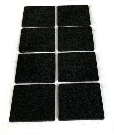 FSW-Products - Zelfklevend meubelvilt Zwart – 8 Stuks - 5 x 5 cm - Antikras Vilt - Zelfklevende Vilt - Stoelpoot Beschermers - Vloer beschermer - Viltjes stoelpoten – Anti kras vilt – Bescherm Vilt – Meubelonderzetter - Stoel onderzetter - Stof