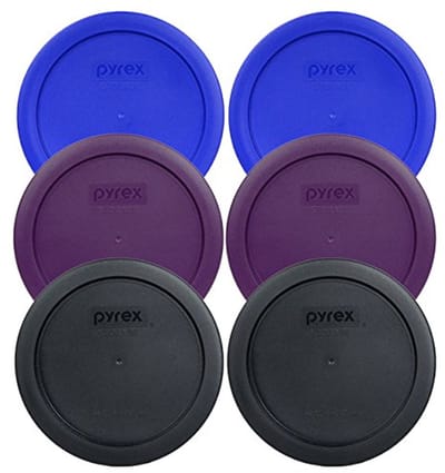 Set van 6 Vaatwasmachinebestendige Bewaarbakken met Deksel in Cadet Blauw, Paars en Zwart