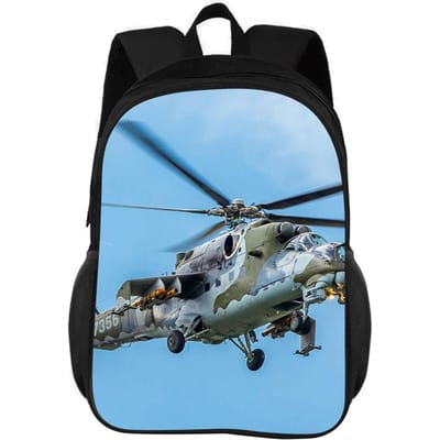 Helikopter Rugzak Trendy Mechanisch Vliegtuig 3D Geprint Nieuw Grote Capaciteit Campus Jongens en Meisjes Beste Verjaardagscadeaus voor School