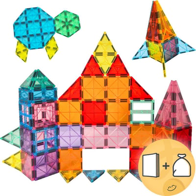 Eduvate Magnetic Tiles - Magnetisch Speelgoed - 32 Stuks - Magnetisch Bouwspeelgoed - Magnetische Bouwstenen - Magnetische Tegels