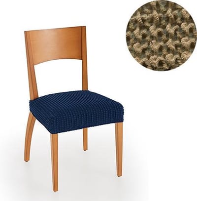 Belmarti® Stoelhoes Milos Beige (2 stuks) voor eetkamerstoelen 40-50cm - Extreme Stretch stoelhoezen - Antistatisch - Ademend Katoen