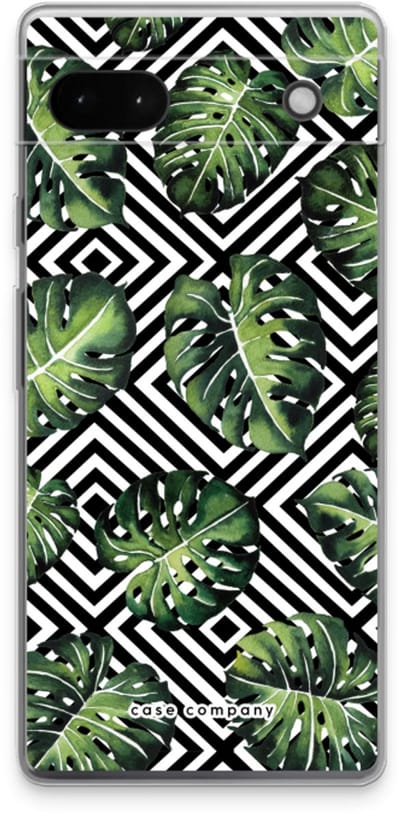 Case Company® - Hoesje geschikt voor Google Pixel 6a hoesje - Geometrische jungle - Soft Cover Telefoonhoesje - Bescherming aan alle Kanten en Schermrand