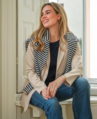 Je m'appelle Travelstof Dames Blazer Met stretch - Bruin - Maat M
