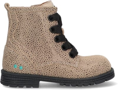 BunniesJR Tina Trots Meisjes Biker Boots - Taupe - Suède - Veters