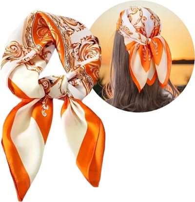 Flipflop Club® Scarf Barok | Satijnen Hoofdsjaal | Koningsdag & WK 2026 | Festival Head Scarf | Bandana | Headscarf | Oranje Sjaal Dames | Zijdezacht Sjaaltje