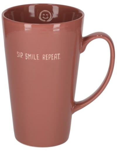 JENS Living - Shiny Mok XL - Terra - SIP SMILE REPEAT - Keramiek - 550 ml