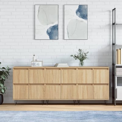 vidaXL - Dressoirs - 3 - st - bewerkt - hout - sonoma - eiken