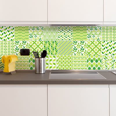 Zelfklevende muurtegelstickers voor keuken en badkamer - 24 etnische Malolos cementtegelstickers - 24 stickers 15x15cm