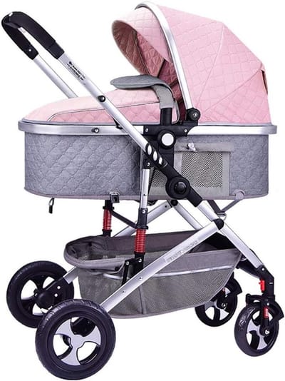 Lichtgewicht Kinderwagen - Babybuggy Compact - Comfortabel Reizen - Vierwielvering Anti-shock - 40x80x108cm - Roze