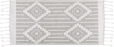 TABIAT - Vloerkleed - Wit/Grijs - 80 x 150 cm - Synthetisch materiaal