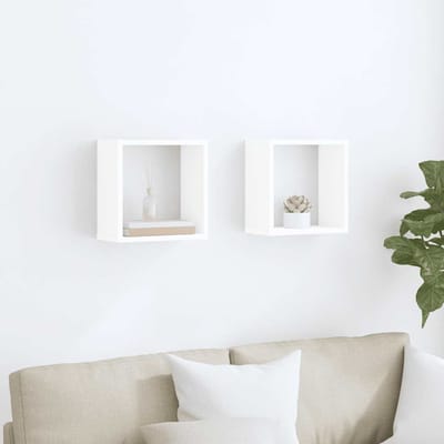 vidaXL - Wandschappen - kubus - 2 - st - 30x15x30 - cm - wit