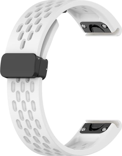 Siliconen bandje - geschikt voor Garmin Fenix 3 / 5X / 5X Plus / 6X / 6X Pro / 7X / 7X Pro / 8 (51 mm) / Quatix 3 / 6X / Tactix (7) / Enduro (2) / Descent Mk1 / Mk2(i) / Mk3i 51 mm / D2 / Delta PX / Mach 1 Pro / Epix Pro Gen 2 51 mm - wit