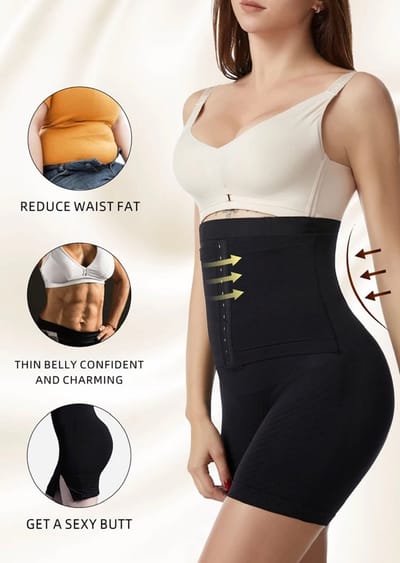 De Millennials Corrigerend ondergoed met waist trainer dames Zwart XL/XXL | Corrigerend ondergoed | Seamless ondergoed | Dames |Afslankbroek |High waist ondergoed |Ultradun |Tummy control- Shapewear - Corset - Ondergoed voor buik, billen en dijen