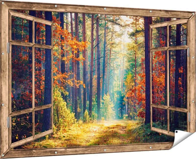 Gards Tuinposter Abstracte Luxe Kunst - Zwart met Goud - 60x40 cm - Tuindoek - Tuindecoratie - Wanddecoratie buiten - Tuinschilderij