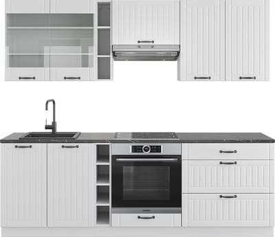Vicco Fame-Line Complete keukeneenheid – 235 cm, WB Antraciet Wit landhuis/wit