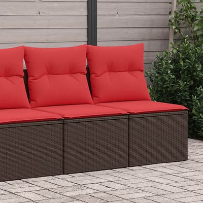 vidaXL - 2-delige - Loungeset - met - kussens - poly - rattan - acacia - bruin