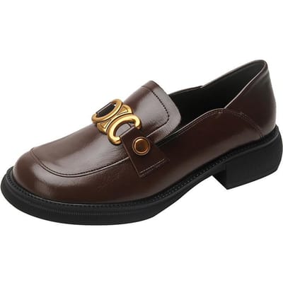 Nieuwe Metalen Schoenen, Lok Fu Schoenen, Dames Schoenen met Ronde Neus in Britse Stijl, Dames Joker Platform Casual Schoenen. 40
