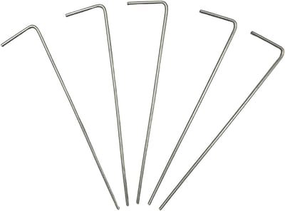 Grondpennen - Haringen Tuin - Bevestigen Buiten - Roestvrij Gegalvaniseerd Staal - 20 Stuks - Zilver