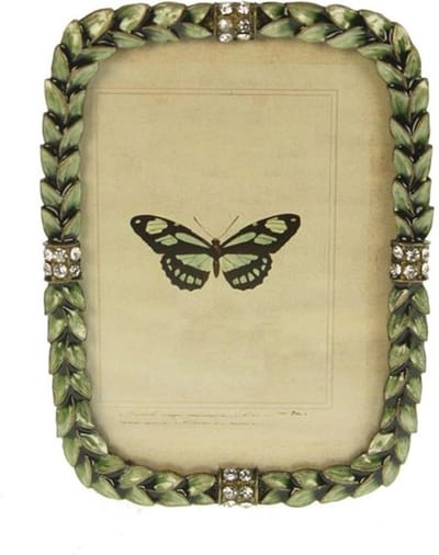 AL - Fotolijst - Blaadjes Met Strass - 9 x 13 cm