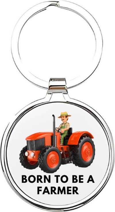 Akyol - born to be a farmer Sleutelhanger - Boer - boeren - boer - tractor - trekker - groene trekker - steun de boer - landbouw - akkerbouw - veehouder - truck - boerenbedrijf - 4 x 7,5 CM