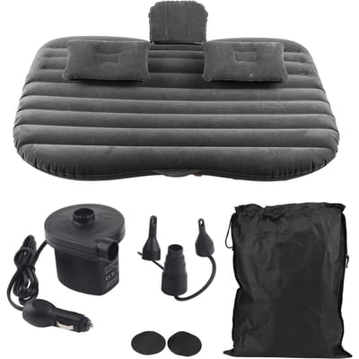 Lit Gonflable de Voiture Matelas Siège Arrière Matelas à Air pour Repos Sommeil Voyage Camping Noir blanc