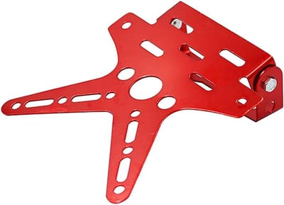 Dailygoods- Kentekenhouder Verstelbaar - Kentekenplaathouder - Aluminium Beugel - Universele Montage - Rood - 16,7cm x 16cm x 3cm - Kentekenframe