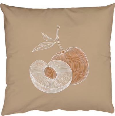 Sierkussens - Kussentjes Woonkamer - 50x50 cm - Perzik - Lijntekening - Pit - Beige