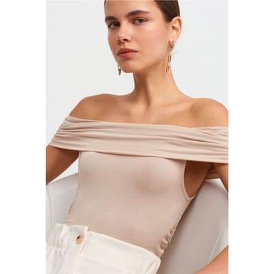 Off-Shoulder Slim Fit Jersey Blouse