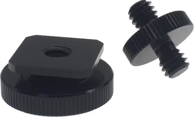 Camera Accessoire - Hot Shoe Mount - Camera Stabilisatie - Aluminium Legering - 25 x 18 mm - Zwart