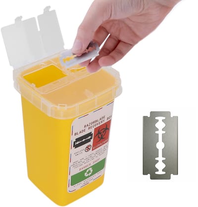 Dailygoods- Dispenserbox met open dekselontwerp - Draagbare container - Voor veiligheidsscheermesjes - Hoogwaardig kunststof - Milieuvriendelijk - Schokbestendig - Mesjescontainer