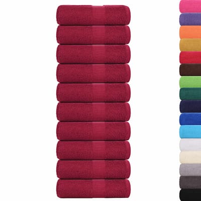 vidaXL - Washandjes - FROGN - 10 - st - 30x30 - cm - 360 - g/m² - bordeaux