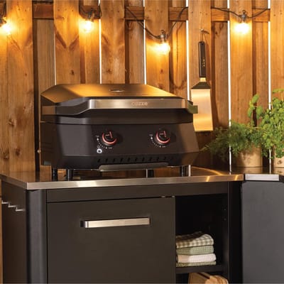 Gas Plancha Grill 61x65x44 cm – G-500 5kW BBQ met 2 U-vormige Branders, LED Ontsteking, Thermometer & 535x418 mm Grilloppervlak – HomebyNicole