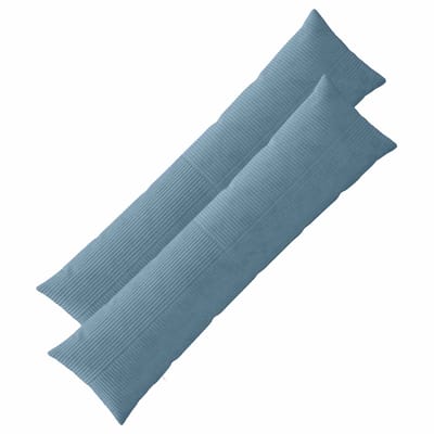 vidaXL - Kussensloop - 2 - pcs - ALMELO - Blauw - 40 - x - 145 - cm - corduroy