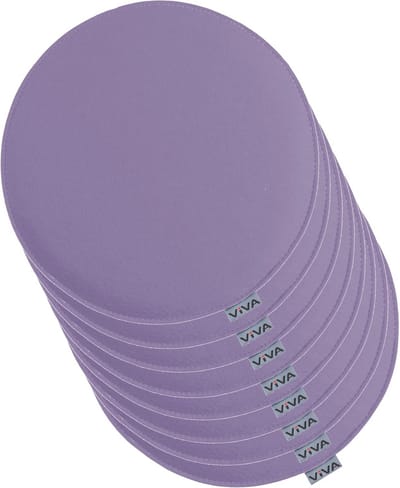 Rond Zitkussen Set van 8 Stuks - 35 cm Diameter - Paars Vilt - Stoelkussen voor Binnen en Buiten