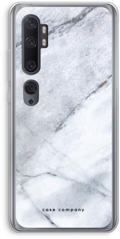 Case Company® - Hoesje geschikt voor Xiaomi Mi Note 10 Pro hoesje - Witte marmer - Soft Cover Telefoonhoesje - Bescherming aan alle Kanten en Schermrand