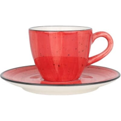 Bonna Aura Passion - Espresso kopjes & schotel - 80 cc - Porselein - set van 6