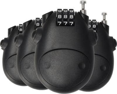 Cijferslot snowboardslot set van 4 – Weerbestendig hangslot met 3-cijfercode voor Fiets, Ski’s, Snowboards & Bagage – Stalen Kabel 80 cm voor Extra Beveiliging
