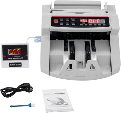 Geldtelmachine Valsgelddetector - Bankbiljettenteller - Efficiënt Tellen - UV MG IR Detectie - 900 Stuks/Min - Wit