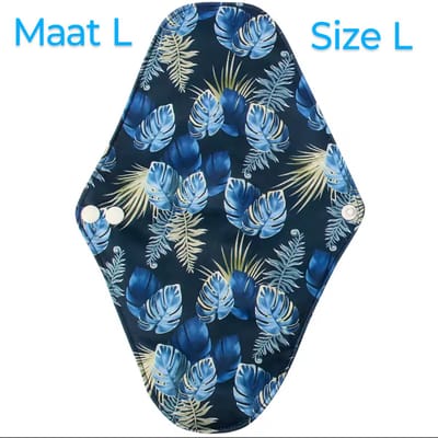 Wasbaar Vrouwen Maandverband Maat L Herbruikbaar 4 Laags Menstruatie Pads Hygiëne Pads Mooie Print Zware Stroom Milieu Viriendelijk