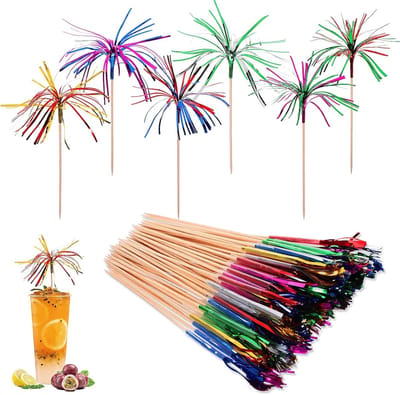 Pack van 100 kleurrijke cocktailparasols voor feestdecoratie, verjaardagen en drankjes, ideaal voor barbecues en evenementen