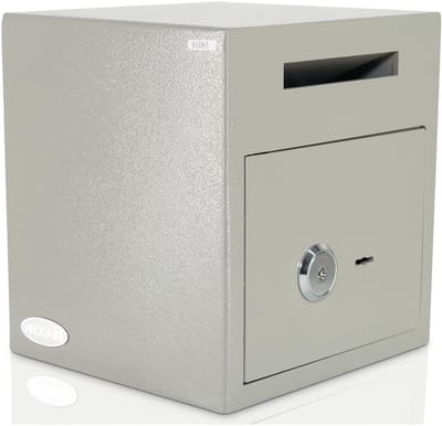 Inworpkluis - Geldkluis - Veilig Geld Opslaan - Dubbele Slot Beveiliging - 21.84 Liter - Grijs