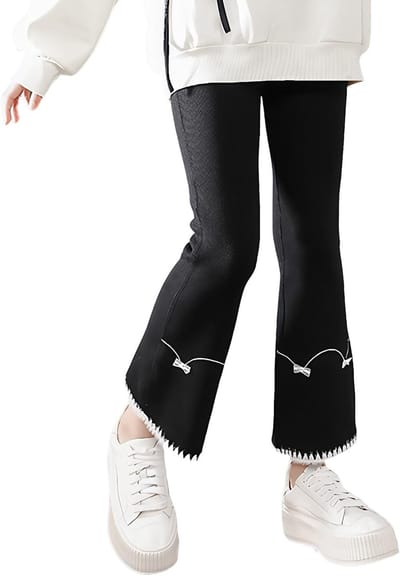 Flare Leggings voor Meisjes met Fleece Voering - Warme Dikke Bell Bottoms voor Kinderen van 3-12 Jaar