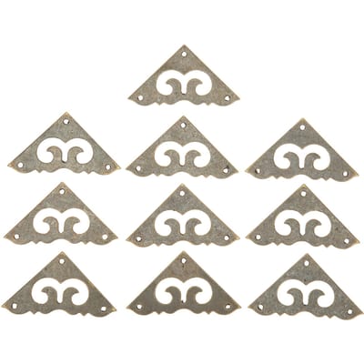 24 stuks Hoekbeschermer 3cm Chinese Stijl Retro Messing Elegantie Exquise Meubelrandbescherming gray