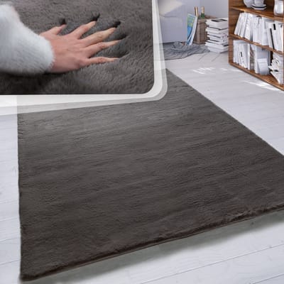 Paco Home Hoogpolig vloerkleed woonkamer kunstvacht superzacht effen 100x200 cm