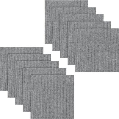 ZMR® Tapijttegels - Tapijttegels 50x50 cm - Tapijttegels Zelfklevend - Lichtgrijs - 50cm x 50cm x 1cm