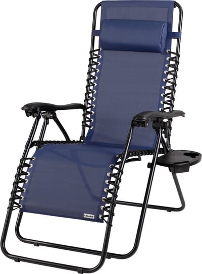 Ligstoel tuin - ligbed - 175x67x108 cm - donkerblauw