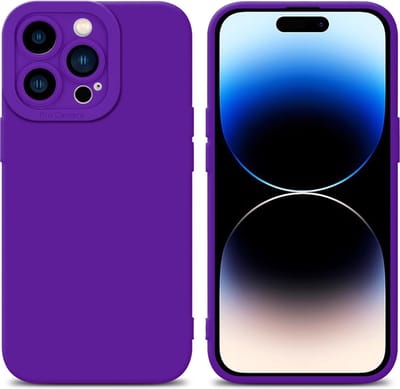 Cadorabo Hoesje geschikt voor Apple iPhone 14 PRO in FLUID DONKER PAARS - Beschermhoes gemaakt van flexibel TPU silicone Cover Fluid Case