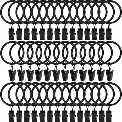 New Age Devi - 40 stuks RVS gordijnringetjes - 32mm - Inclusief handige klemmetjes