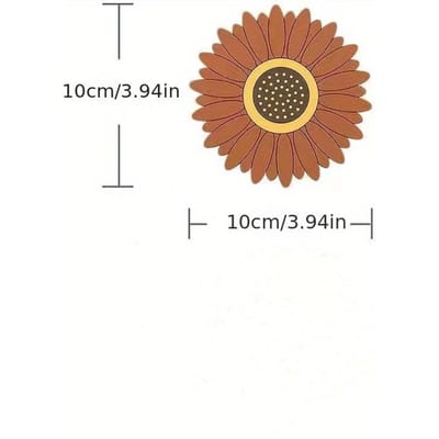 1 stuks Schattige Zonnebloem Hittebestendige Mat voor Keuken & Eetkamer, Hoge Temperatuur Bestendige Onderzetter, PVC Brandbescherming Tafelmat Small