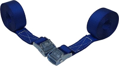 Set van 2 sjorbanden met klemgesp, 2.5 meter, 25 mm, blauw band